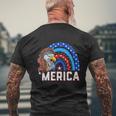 Eagle Mullet 4Th Of July Rainbow American Flag Men's Crewneck Short Sleeve Back Print T-shirt Gifts for Old Men