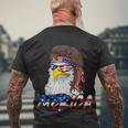 Eagle Mullet Merica 4Th Of July Usa American Flag Patriotic Gift Men's Crewneck Short Sleeve Back Print T-shirt Gifts for Old Men