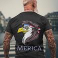 Eagle With A Mullet Merica 4Th Of July Usa American Flag Gift Men's Crewneck Short Sleeve Back Print T-shirt Gifts for Old Men