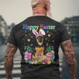 Easter Bunny German Shepherd Dog With Easter Eggs Basket Men's Back Print T-shirt Gifts for Old Men