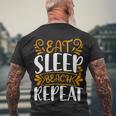 Eat Sleep Beach Repeat V2 Men's Crewneck Short Sleeve Back Print T-shirt Gifts for Old Men