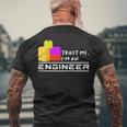Engineer Kids Children Toy Big Building Blocks Build Builder Men's Back Print T-shirt Gifts for Old Men