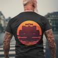 F1 Formula 1 Racing Car Retro Sunset Emblem Men's Crewneck Short Sleeve Back Print T-shirt Gifts for Old Men
