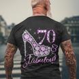 Fabulous & 70 Sparkly Shiny Heel 70Th Birthday Tshirt Men's Crewneck Short Sleeve Back Print T-shirt Gifts for Old Men