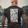 Facts Dont Care About Your Feelings Men's Crewneck Short Sleeve Back Print T-shirt Gifts for Old Men