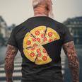 Family Matching Pizza With Missing Slice Parents Tshirt Men's Crewneck Short Sleeve Back Print T-shirt Gifts for Old Men