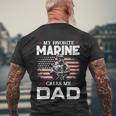 Fathers Day Flag My Favorite Marine Calls Me Dad Tshirt Men's Crewneck Short Sleeve Back Print T-shirt Gifts for Old Men