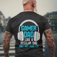 Fathers Day Funny Gamer Dad Men's Crewneck Short Sleeve Back Print T-shirt Gifts for Old Men