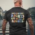 Feminist Aestic Reproductive Rights Are Human Rights Men's Crewneck Short Sleeve Back Print T-shirt Gifts for Old Men