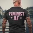 Feminist Af Tshirt Men's Crewneck Short Sleeve Back Print T-shirt Gifts for Old Men