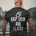 Ff14 Black Mage Keep Calm And Flare Men's Crewneck Short Sleeve Back Print T-shirt Gifts for Old Men