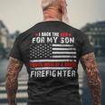 Firefighter Proud Mom Of Firefighter Son I Back The Red For My Son V2 Men's T-shirt Back Print Gifts for Old Men