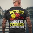 Firefighter Retired Goodbye Tension Hello Pension Firefighter Men's T-shirt Back Print Gifts for Old Men