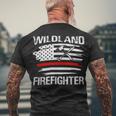 Firefighter Thin Red Line Wildland Firefighter American Flag Axe Fire V3 Men's T-shirt Back Print Gifts for Old Men