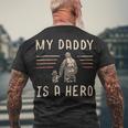 Firefighter Usa Flag My Daddy Is A Hero Firefighting Firefighter Dad V2 Men's T-shirt Back Print Gifts for Old Men