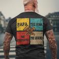 Firefighter Vintage Retro Papa Man The Firefighter The Legend V3 Men's T-shirt Back Print Gifts for Old Men