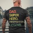 Firefighter Vintage Style Dad Hero Firefighter Legend Fathers Day Men's T-shirt Back Print Gifts for Old Men