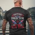 Fireworks Director Run Funny Fourth Of July 4Th Usa Freedom Men's Crewneck Short Sleeve Back Print T-shirt Gifts for Old Men