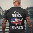 Flag Of The United States Usa Keep America Trumpless Meaningful Gift Men's Crewneck Short Sleeve Back Print T-shirt Gifts for Old Men