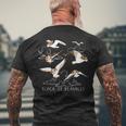 Flock Of Beagulls Beagle With Bird Wings Dog Lover Men's Back Print T-shirt Gifts for Old Men