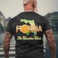 Florida The Sunshine State Orange Logo Men's Crewneck Short Sleeve Back Print T-shirt Gifts for Old Men