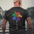 Flower Love Is Love Lgbt Gay Pride Lesbian Bisexual Ally Quote Men's Crewneck Short Sleeve Back Print T-shirt Gifts for Old Men