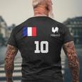 France Soccer Jersey Tshirt Men's Crewneck Short Sleeve Back Print T-shirt Gifts for Old Men