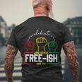 Freeish Since 1865 With Pan African Flag For Juneteenth Men's T-shirt Back Print Gifts for Old Men