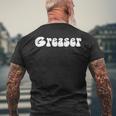 Fun Retro 1950&8217S Vintage Greaser White Text Men's Back Print T-shirt Gifts for Old Men