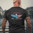 Funny 4Th Of July American Eagle Men's Crewneck Short Sleeve Back Print T-shirt Gifts for Old Men
