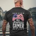 Funny American Gamer 4Th Of July Men's Crewneck Short Sleeve Back Print T-shirt Gifts for Old Men