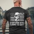 Funny Anti Biden Everything Woke Turns To Shit Funny Trump V2 Men's Crewneck Short Sleeve Back Print T-shirt Gifts for Old Men