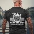 Funny Dicks Meat Market Gift Funny Adult Humor Pun Gift Tshirt Men's Crewneck Short Sleeve Back Print T-shirt Gifts for Old Men
