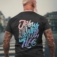 Funny Jesus Way Truth And Life Christian Bible Men's Crewneck Short Sleeve Back Print T-shirt Gifts for Old Men