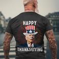 Funny Joe Biden Happy Thanksgiving For 4Th Of July Men's Crewneck Short Sleeve Back Print T-shirt Gifts for Old Men