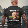 Funny Joe Biden Merry 4Th Of July Men's Crewneck Short Sleeve Back Print T-shirt Gifts for Old Men