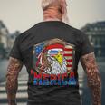 Funny July 4Th Cute Gift Merica 4Th Of July Bald Eagle Mullet Gift Men's Crewneck Short Sleeve Back Print T-shirt Gifts for Old Men