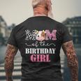 Funny Mom Of The Birthday Girl Tee Farm Cow Men's Crewneck Short Sleeve Back Print T-shirt Gifts for Old Men