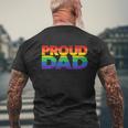 Funny Proud Dad Lgbt Gift Gay Pride Month Rainbow Flag Men's Crewneck Short Sleeve Back Print T-shirt Gifts for Old Men