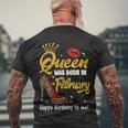 Funny Queen Was Born In February Happy Birthday To Me Leopard Shoe Gift Men's Crewneck Short Sleeve Back Print T-shirt Gifts for Old Men