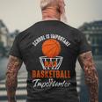 Funny School Is Important But Basketball Is Importanter Basketball Lover School Men's Crewneck Short Sleeve Back Print T-shirt Gifts for Old Men