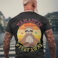 Funny Sloth Namastay 6 Feet Away Men's Crewneck Short Sleeve Back Print T-shirt Gifts for Old Men