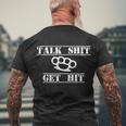 Funny Talk Shit Get Hit Gift Tshirt Men's Crewneck Short Sleeve Back Print T-shirt Gifts for Old Men