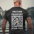 Funny Vaccine Passport Scan This Middle Finger Men's Crewneck Short Sleeve Back Print T-shirt Gifts for Old Men