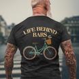 Funny Vintage Life Behind Bars Bike Bicycle Fan Men's Crewneck Short Sleeve Back Print T-shirt Gifts for Old Men