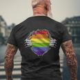 Gay Pride Lgbt Gay Inside Lgbtq Men's Crewneck Short Sleeve Back Print T-shirt Gifts for Old Men