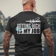 Getting High Is My Job Aviation Pilot Men's T-shirt Back Print Gifts for Old Men