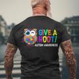 Give A Hoot Autism Awareness Men's Crewneck Short Sleeve Back Print T-shirt Gifts for Old Men