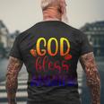 God Bless America 4Th July Patriotic Independence Day Great Gift Men's Crewneck Short Sleeve Back Print T-shirt Gifts for Old Men