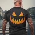 Halloween Pumpkin Jack Olantern Face Men's Crewneck Short Sleeve Back Print T-shirt Gifts for Old Men